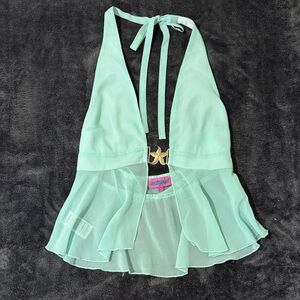 Edikted Light Green Top with Starfish Gold Detail